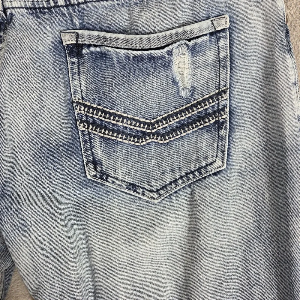 Flypaper Jeans Men's 40x32 Straight Fit Distressed‎ Embroidered Pockets Ripped